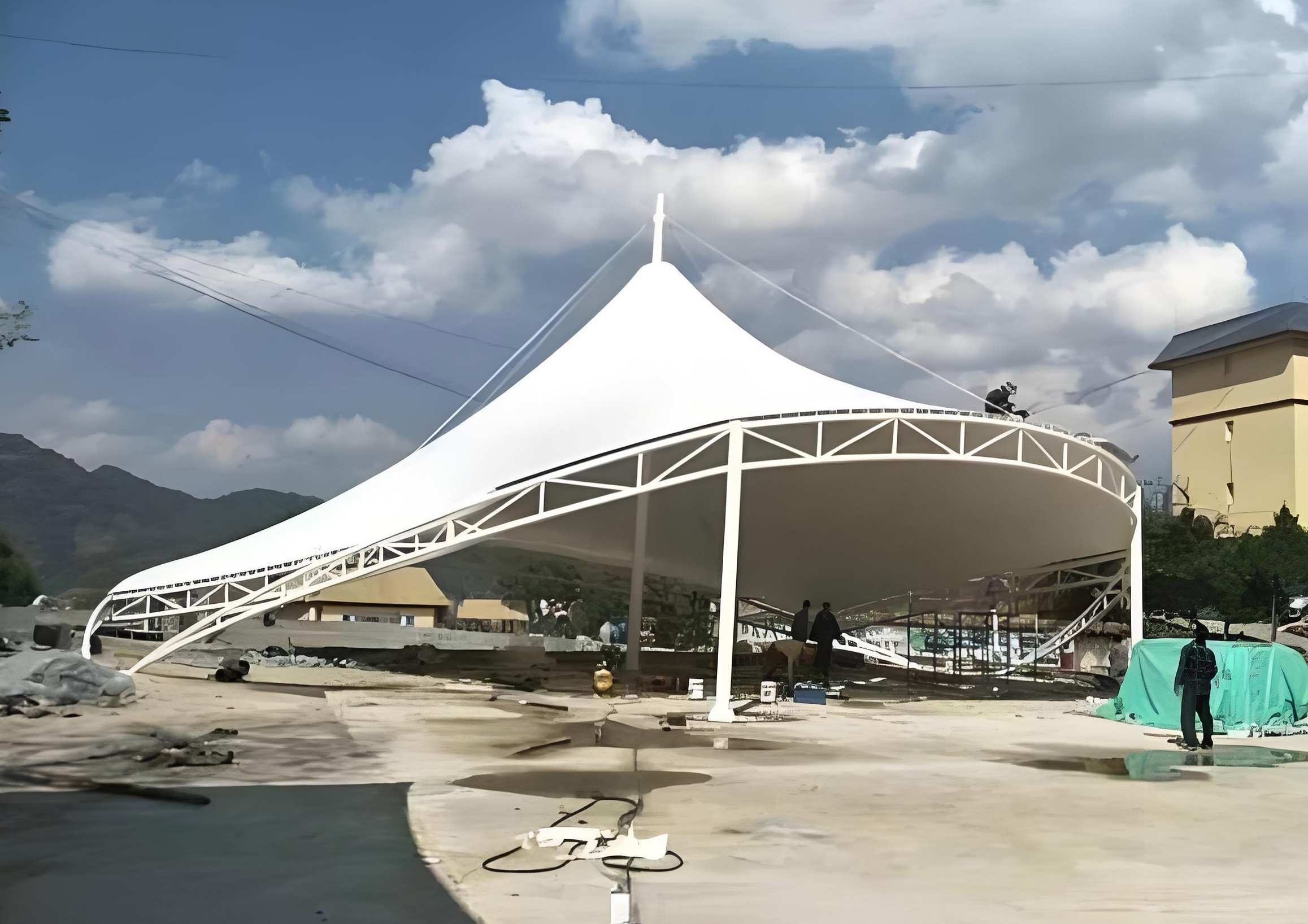 国网浙江兰溪市供电有限公司网球场膜结构 国网浙江兰溪市供电有限公司网球场膜结构